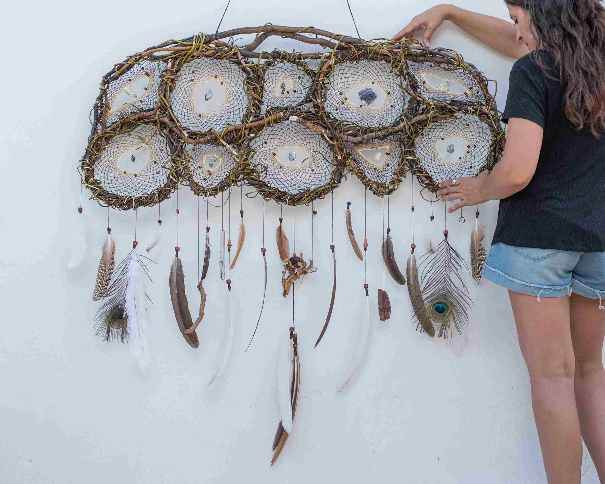 Wall decor over the bed Large Dreamcatcher wall hanging woven tapestry Large natural wall decor dream catcher Wonderful energy, Earthy witch ArMoniZar