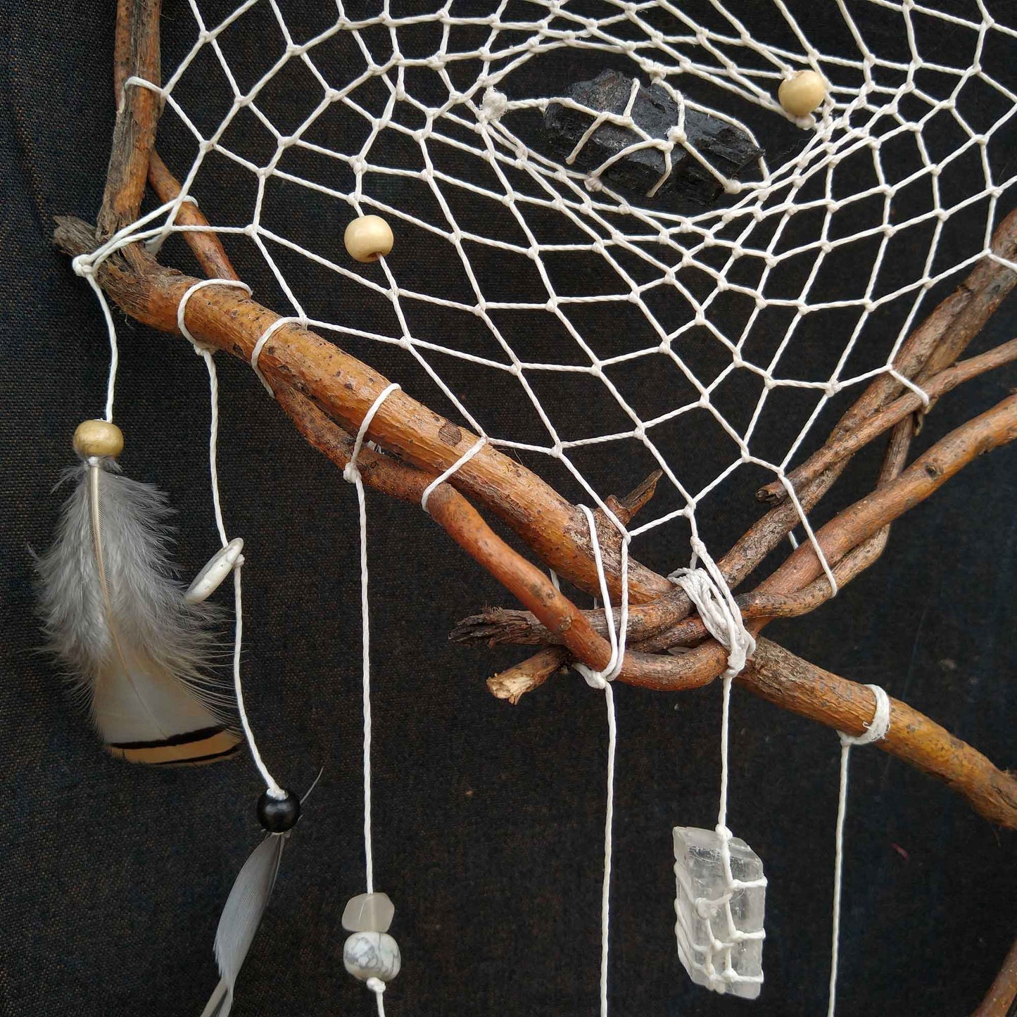 Wooden Dream catcher with crystal, Large Dream catcher, Natural dream catcher, big dream catcher wall hanging, catcher collage ArMoniZar