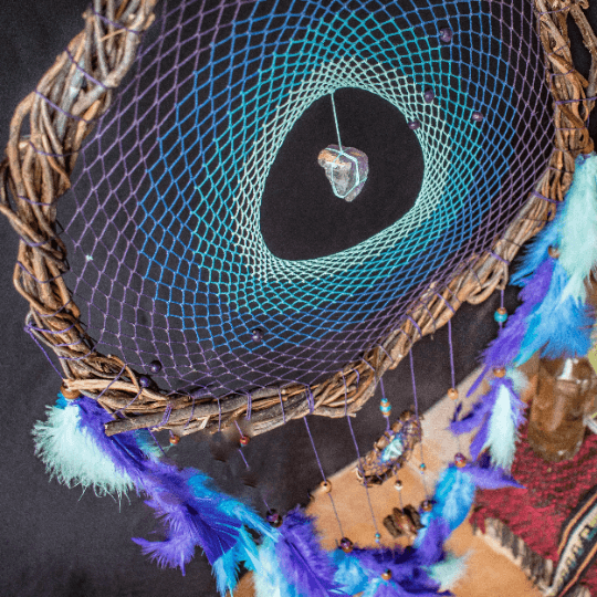 Wooden decor dream catcher willow, Native inspired dreamcatcher with semiprecious stones, personalized gifts ArMoniZar