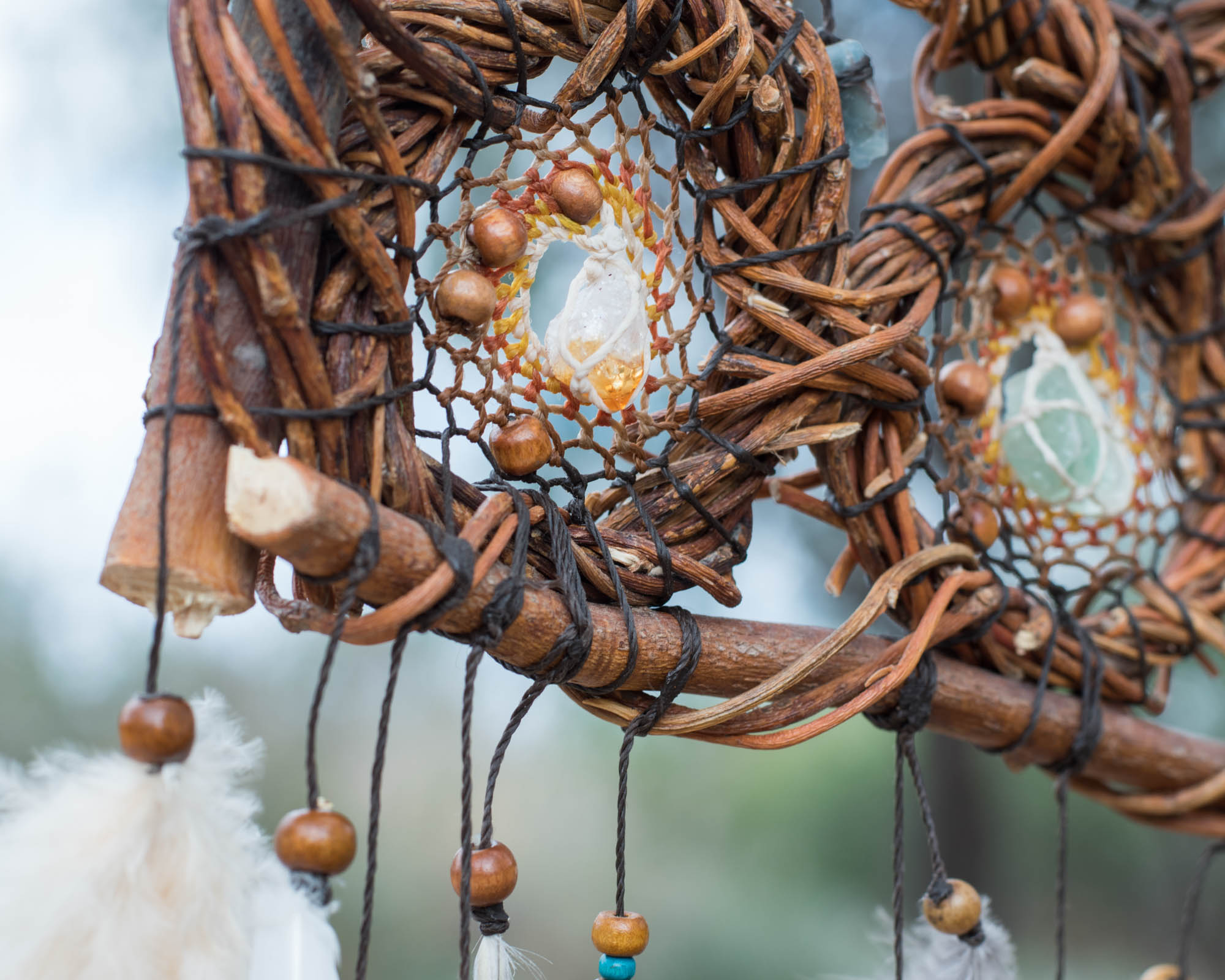 Wooden hanging dream catcher Native america style ArMoniZar