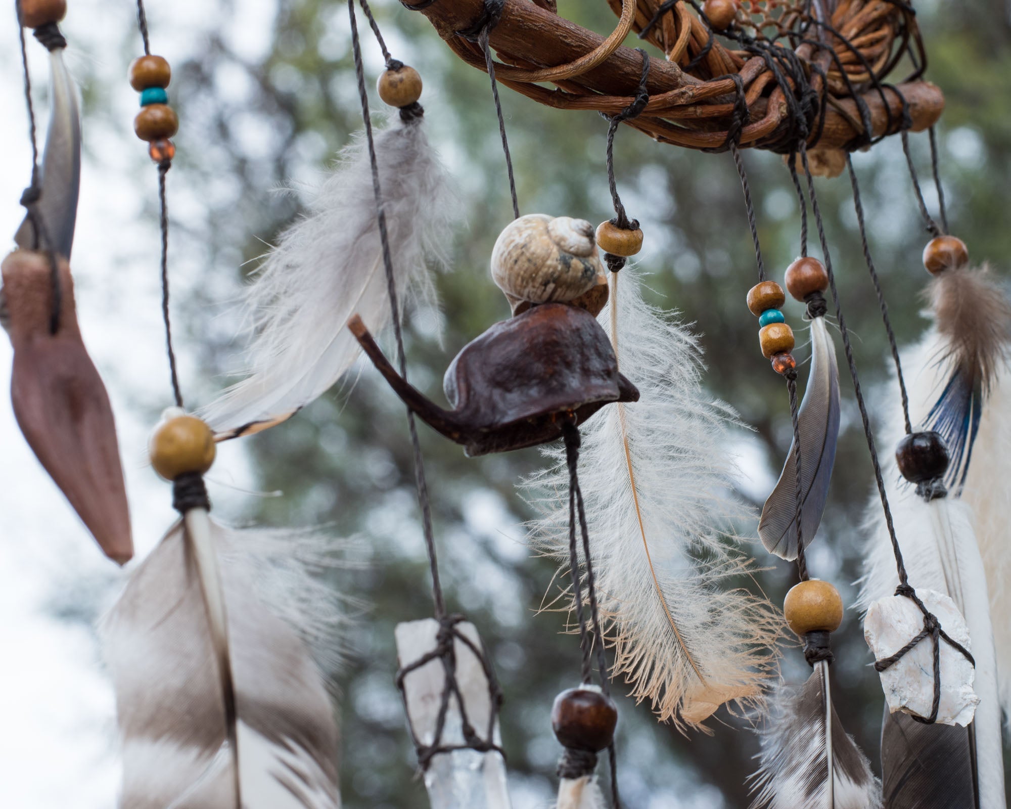 Wooden hanging dream catcher Native america style ArMoniZar