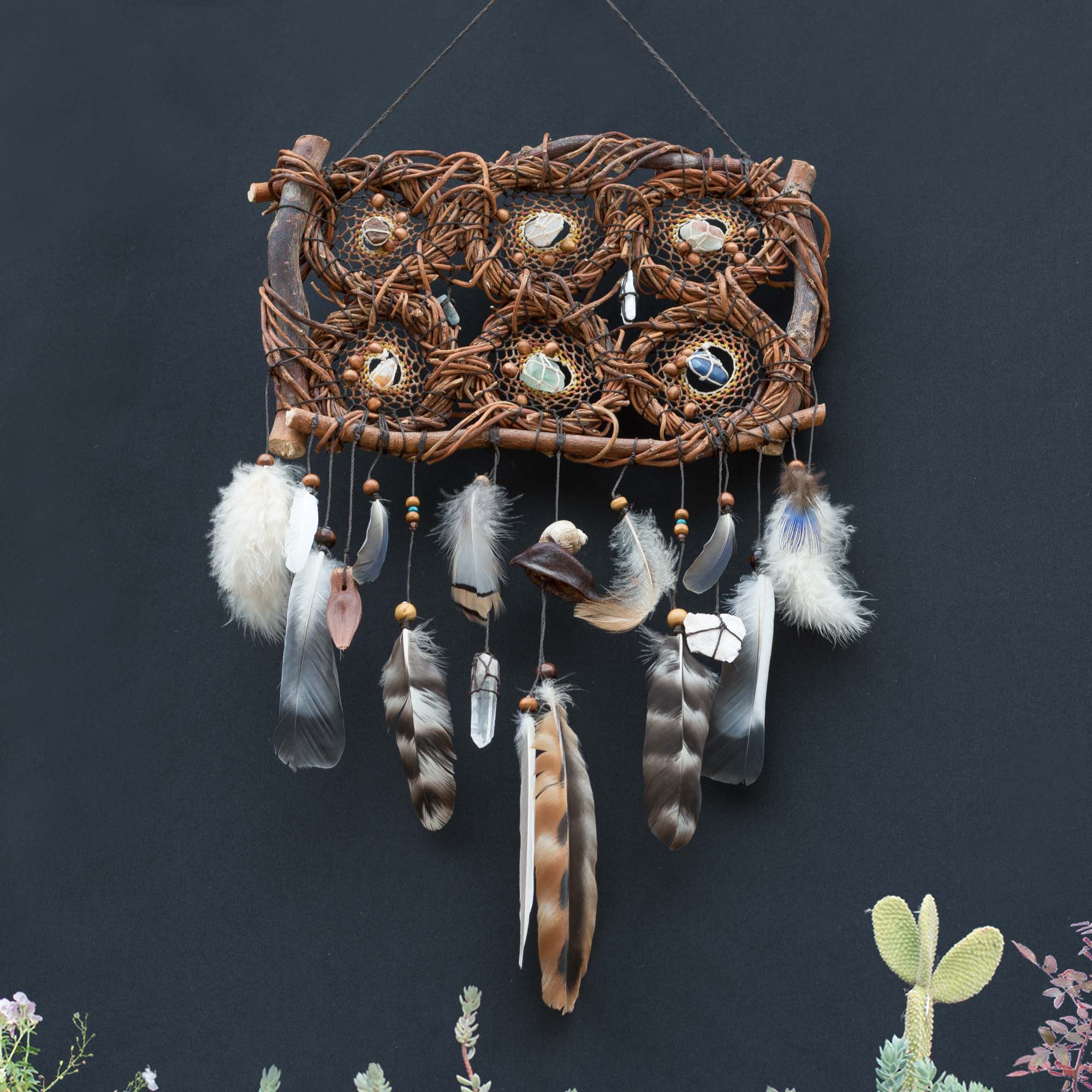 Wooden hanging dream catcher Native america style ArMoniZar