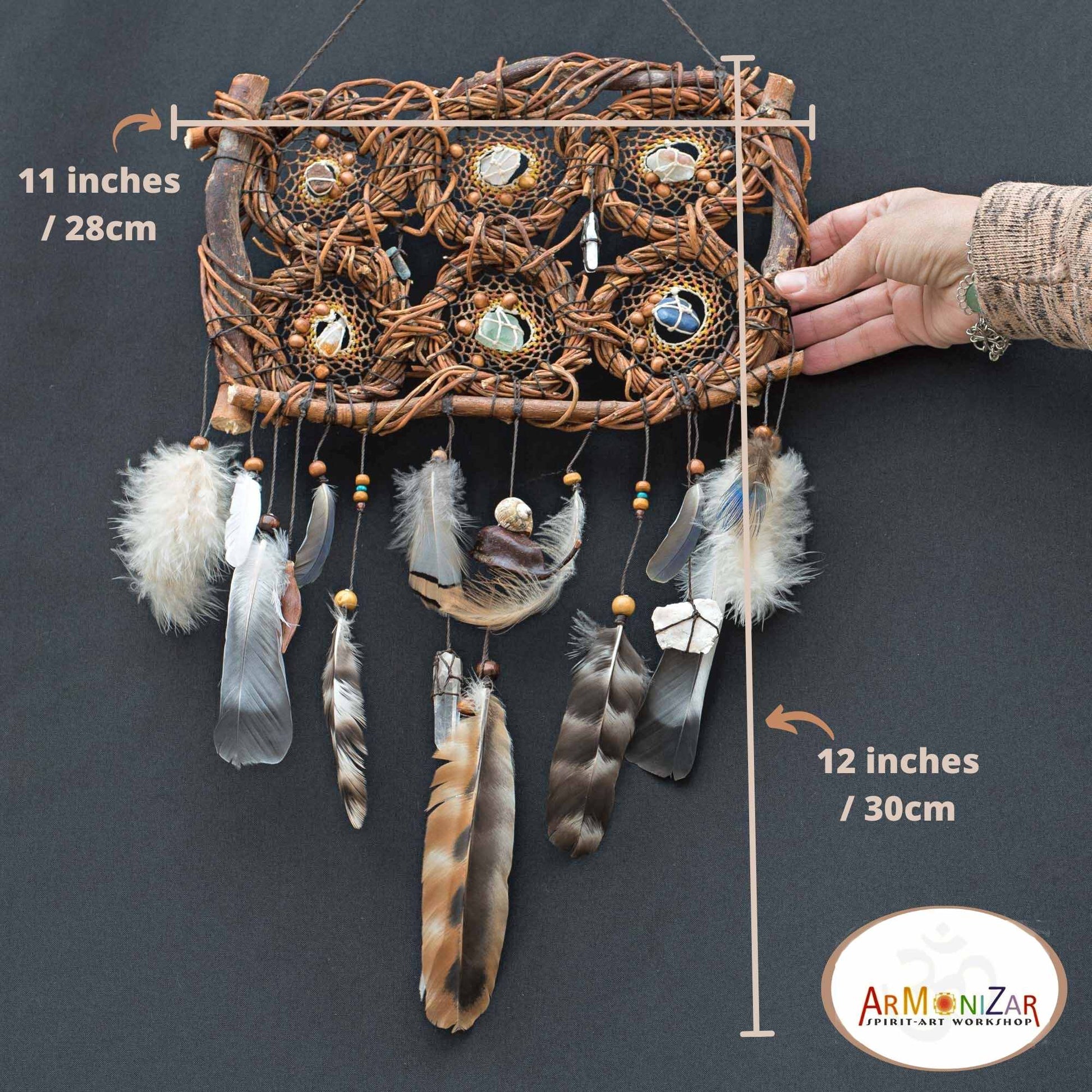 Wooden hanging dream catcher Native america style ArMoniZar