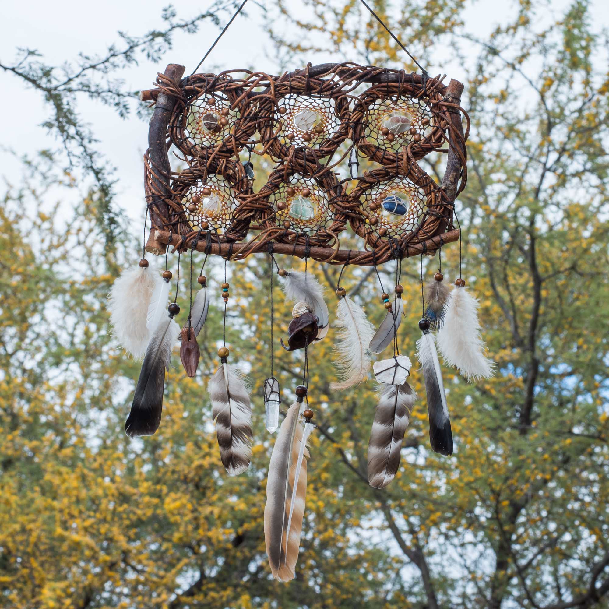 Wooden hanging dream catcher Native america style ArMoniZar