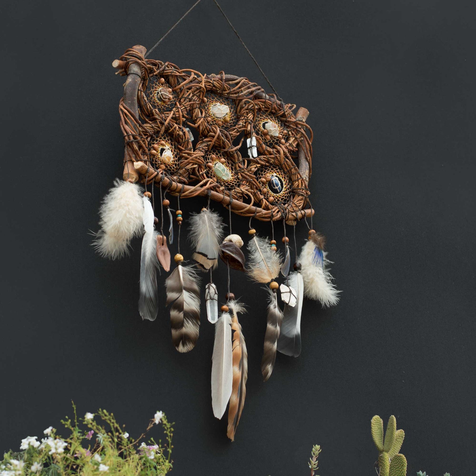 Wooden hanging dream catcher Native america style ArMoniZar