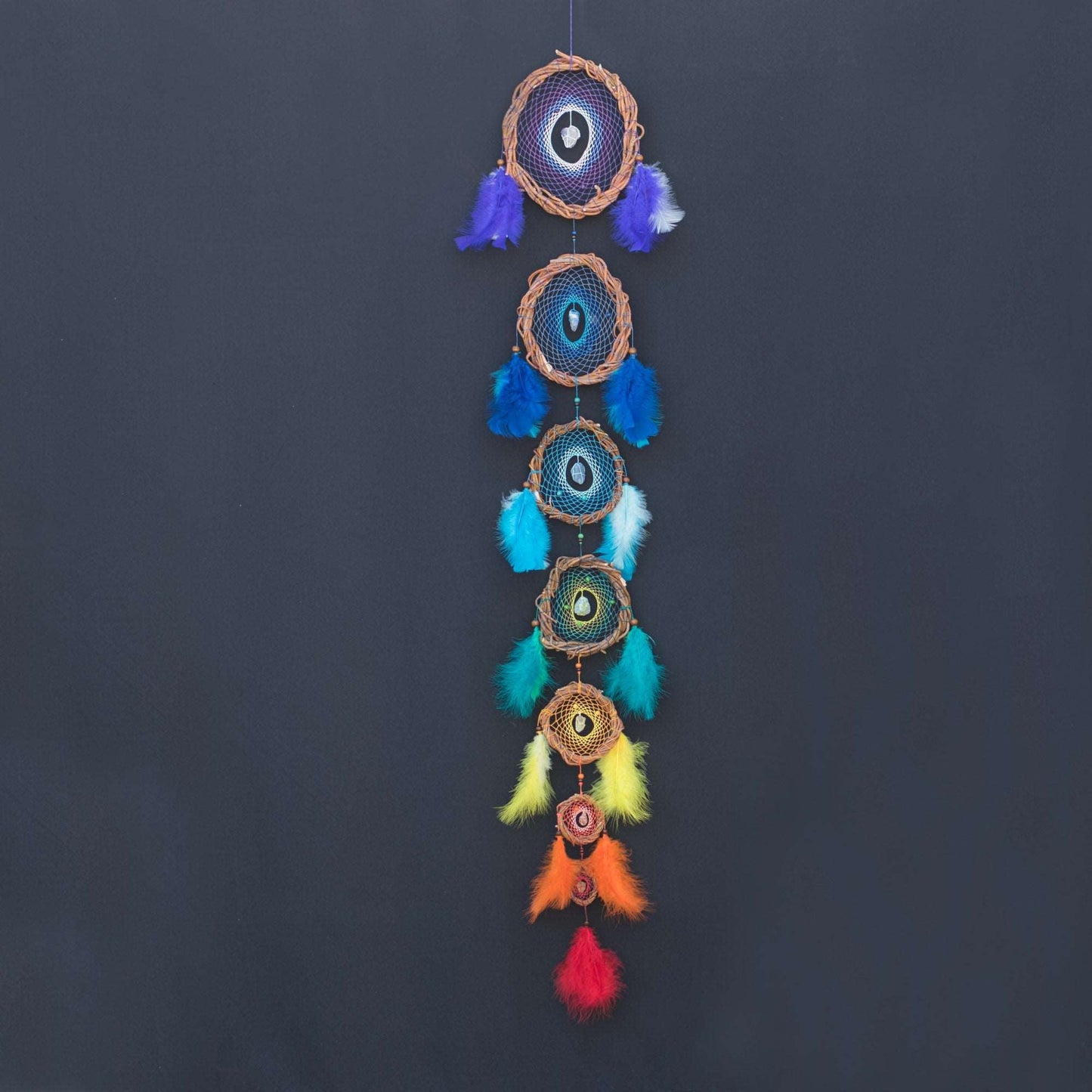 Yoga decor for home, Chakra wall hanging, Hippie new age home decor, Meditation art ArMoniZar