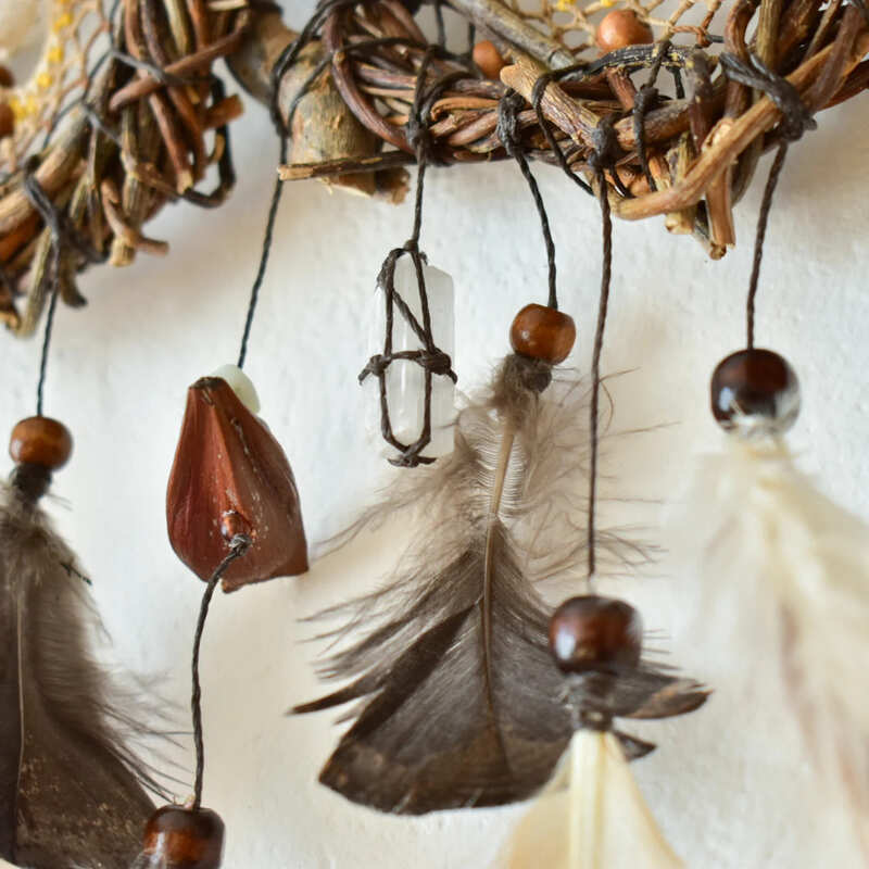 Ready-to-Ship Holistic Rustic Dream Catcher Set: Semi-Precious Stones for Stress Relief, Sleep Support, Positive Energy, Yoga Practice