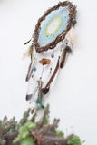 Wood Dreamcatcher natural stones Wall hanging large made from natural materials, Large Dreamcatcher for holistic space and bedroom decor