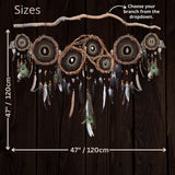 Attrape-rêves d'inspiration autochtone – Osier fait à la main pour la protection spirituelle – 19 cristaux de guérison et plumes de paon – Style bohème