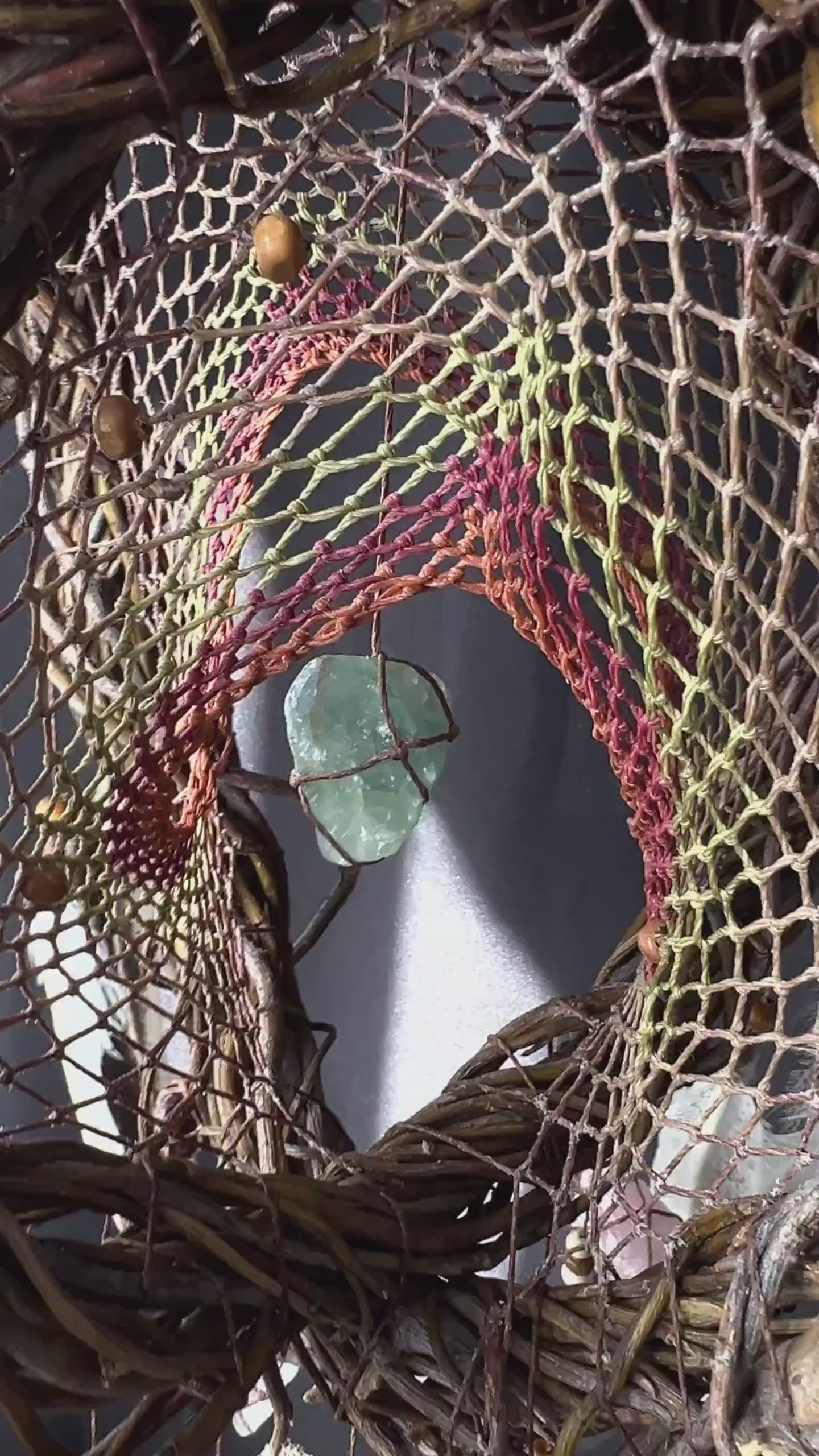 Dreamcatcher Authentic - 3D Wooden 13 Crystal Large Ceremonial Art
