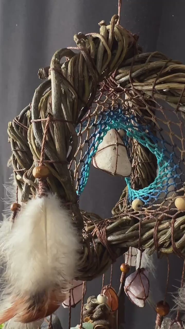 Conjunto de cristal para la ansiedad, protección Dream Catcher para el hogar, Abundancia prosperidad