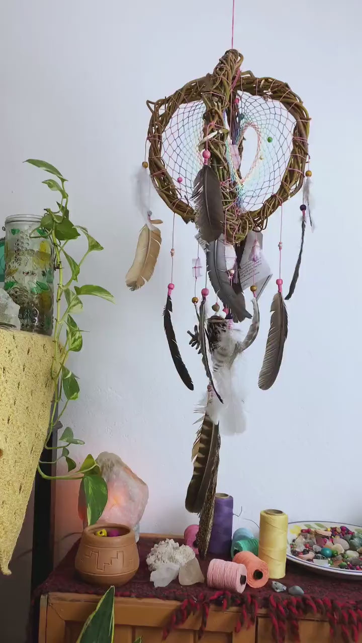 Conjunto de cristal para la ansiedad, protección Dream Catcher para el hogar, Abundancia prosperidad